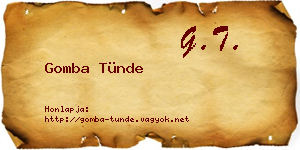 Gomba Tünde névjegykártya